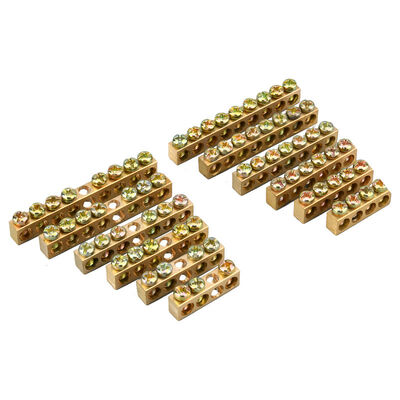 Barra di terra di rame placcata in stagno 5 7 13-buco M6/M8 terminale di vite per PCB