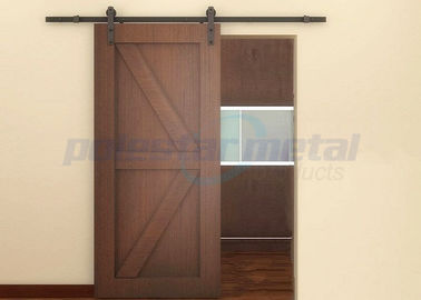 corredi scorrevoli decorativi moderni d'acciaio dell'hardware della porta di granaio del nero del raso della ferrovia di 2000mm